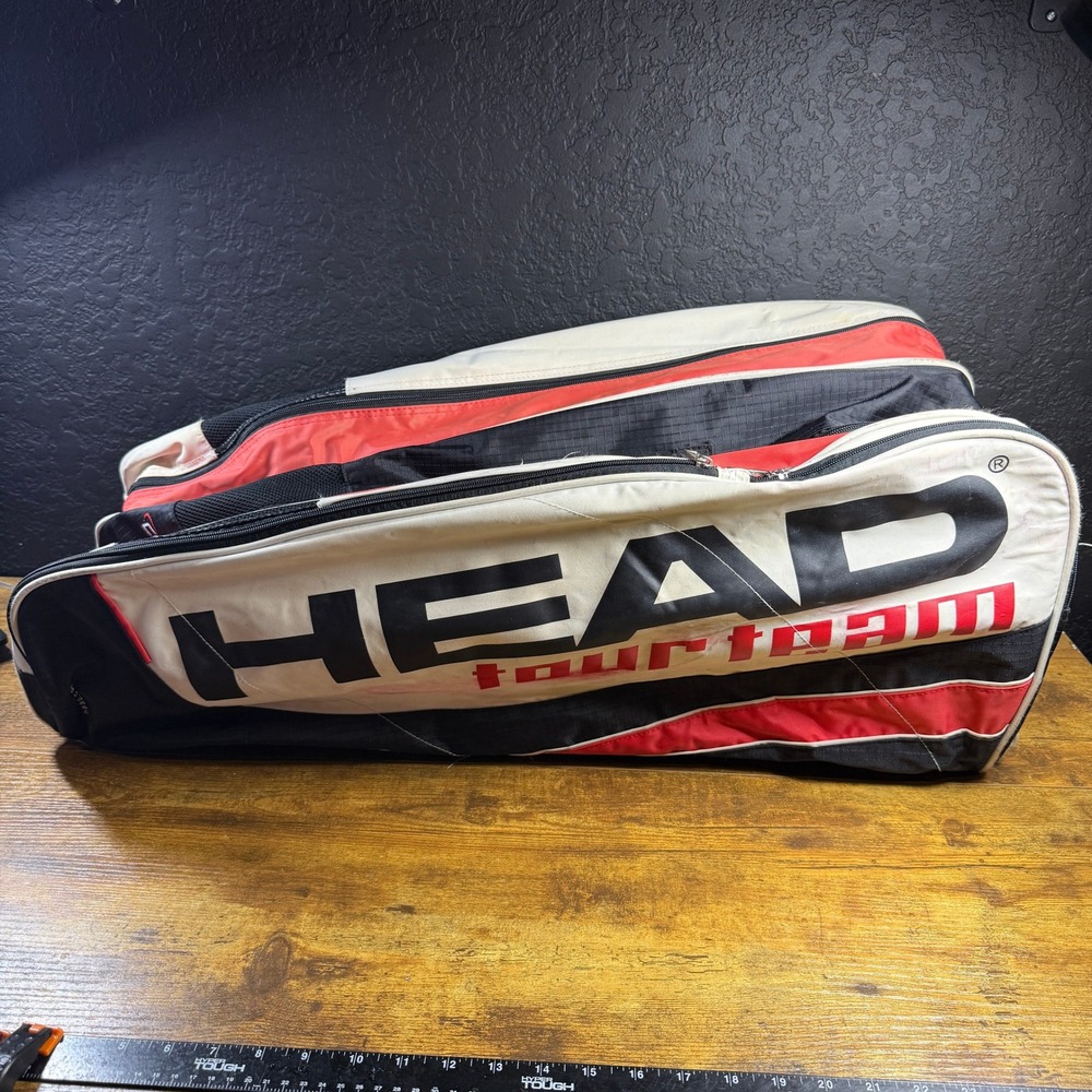 HEAD Tour Team Tennis Racket Bag Triple Compartment Red White Black Thermal